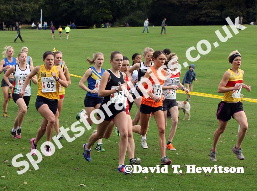 Start of the senior womens Northern Cross Country Relays, Graves Park, Sheffield.
